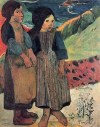 Little Breton Girls by the Sea
